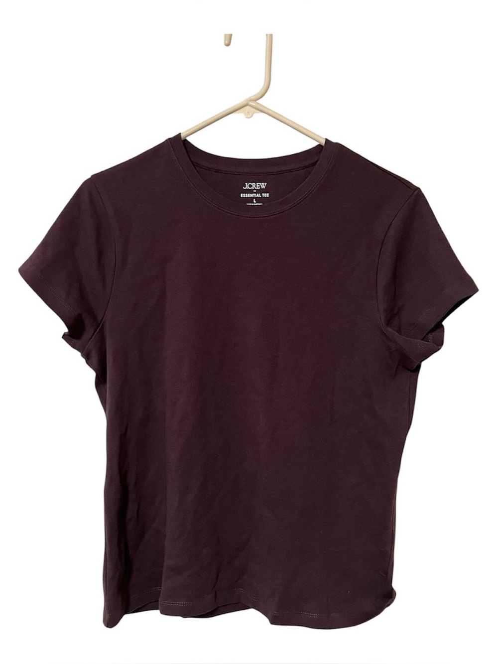 J.Crew Essential Short-Sleeve Crewneck Tee Womens Large Brown Cotton NWT